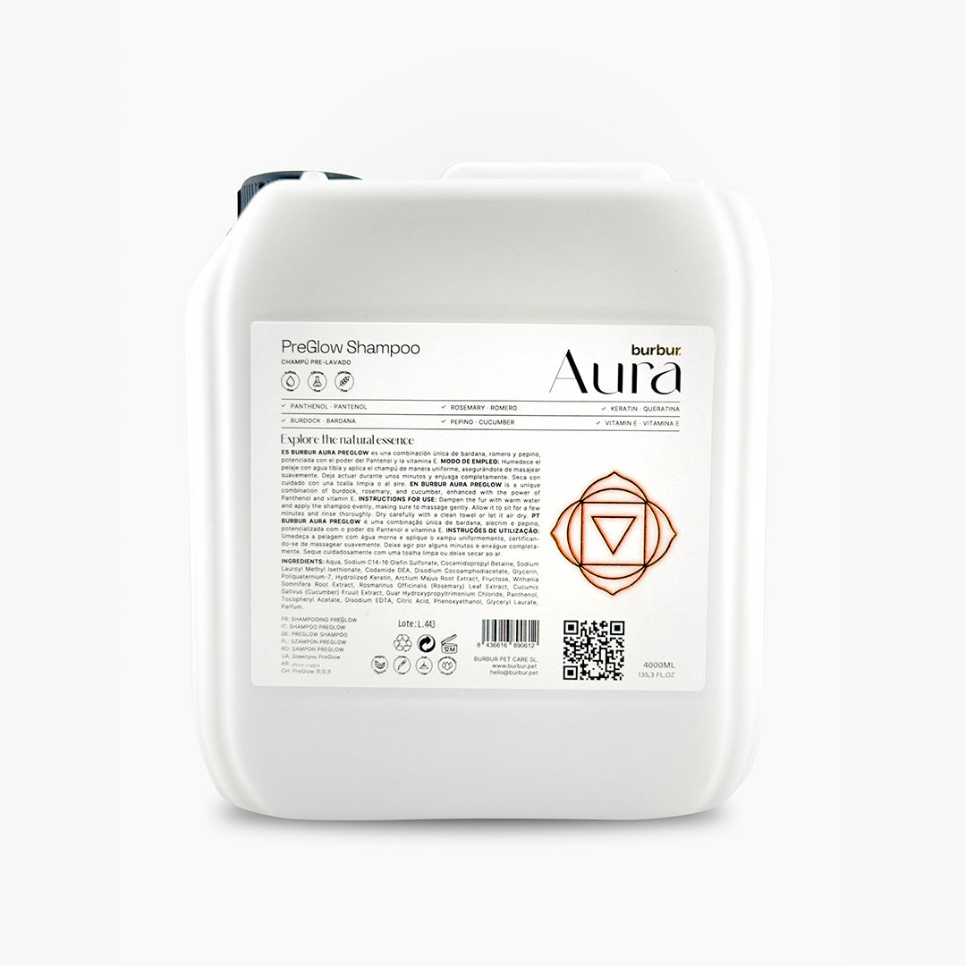 BURBUR AURA PRE-GLOW 4000ML
Dyptrensende sjampo for en frisk og revitalisert pels - WePet