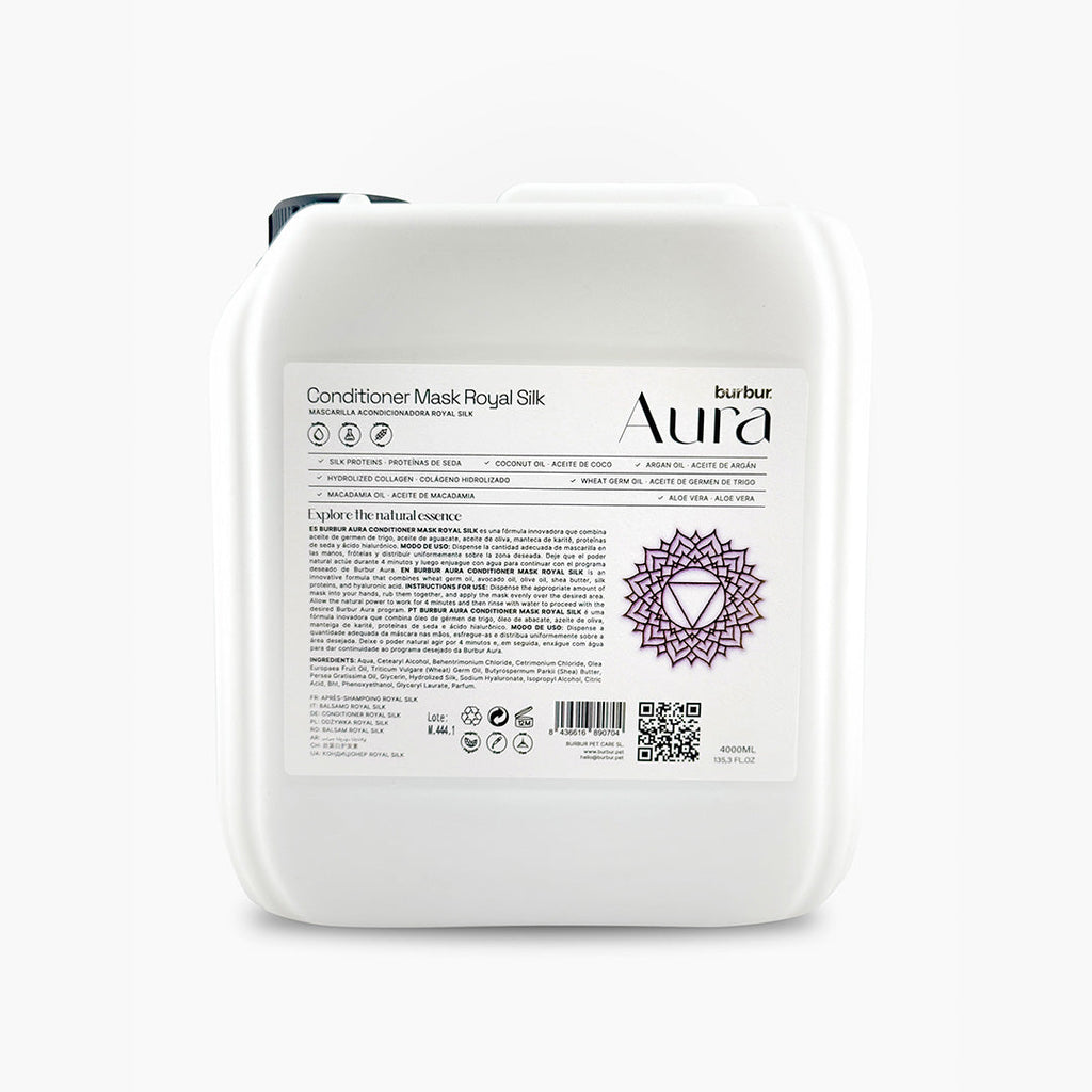 BURBUR Aura Conditioner Mask Royal Silk-Dypvirkende fuktighetsmaske for silkemyk og sunn pels 4000ml _WePet
