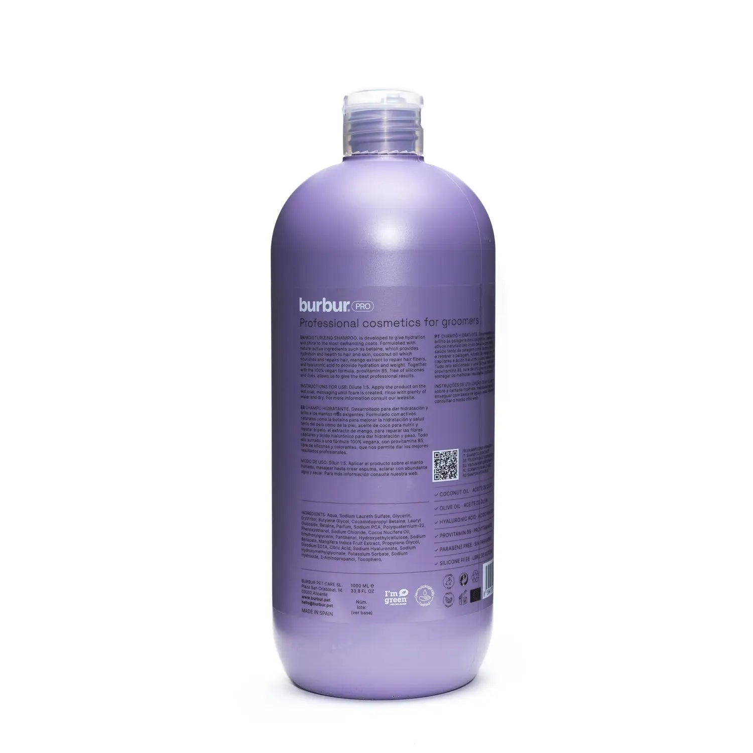 Burbur Pro Moisturizing Shampo 1L WePet.no